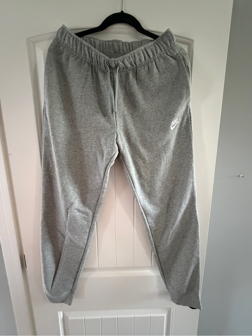 Nike Kids Grey Fleece Joggers with White Swoosh